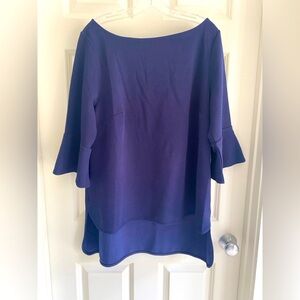 Eloquii Blue Split Hem Tunic Top Size 18